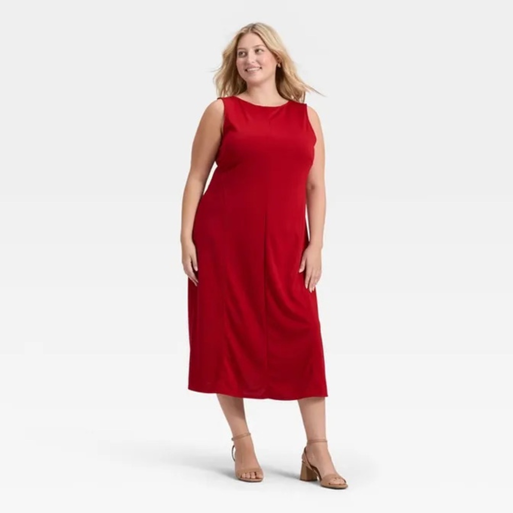A New Day red Knit Maxi Dress NWT